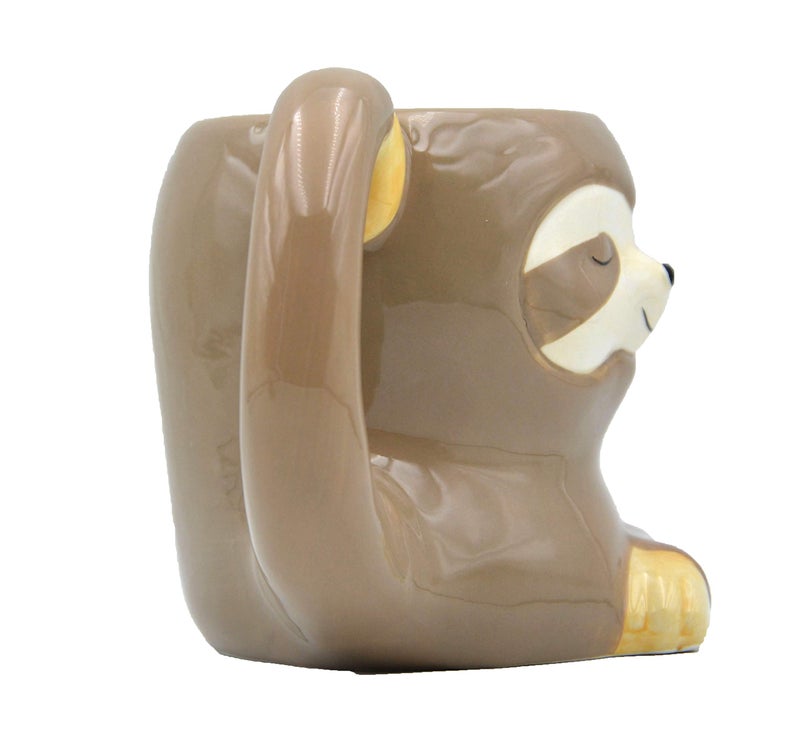 MONMOB 3.9 Inch Ceramic Sloth Shaped Cup Pen Holder Pencil Holder/Sloth Toothbrush Holder Cup Brush Holder Cute Desk Accessories Multipurpose Pot Sloth Gifts Ideal Gifts for Women, Mom or Birthdays - Image 4